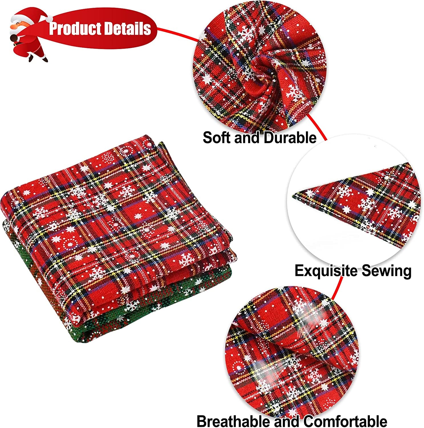 Malier 2 Pack Dog Bandana Christmas Buffalo Plaid Snowflake Pet Scarf Triangle Bibs Kerchief Set Pet Costume Accessories Decoration for Small Medium Large Dogs Cats Pets … (X-Large) Animals & Pet Supplies > Pet Supplies > Dog Supplies > Dog Apparel Malier   