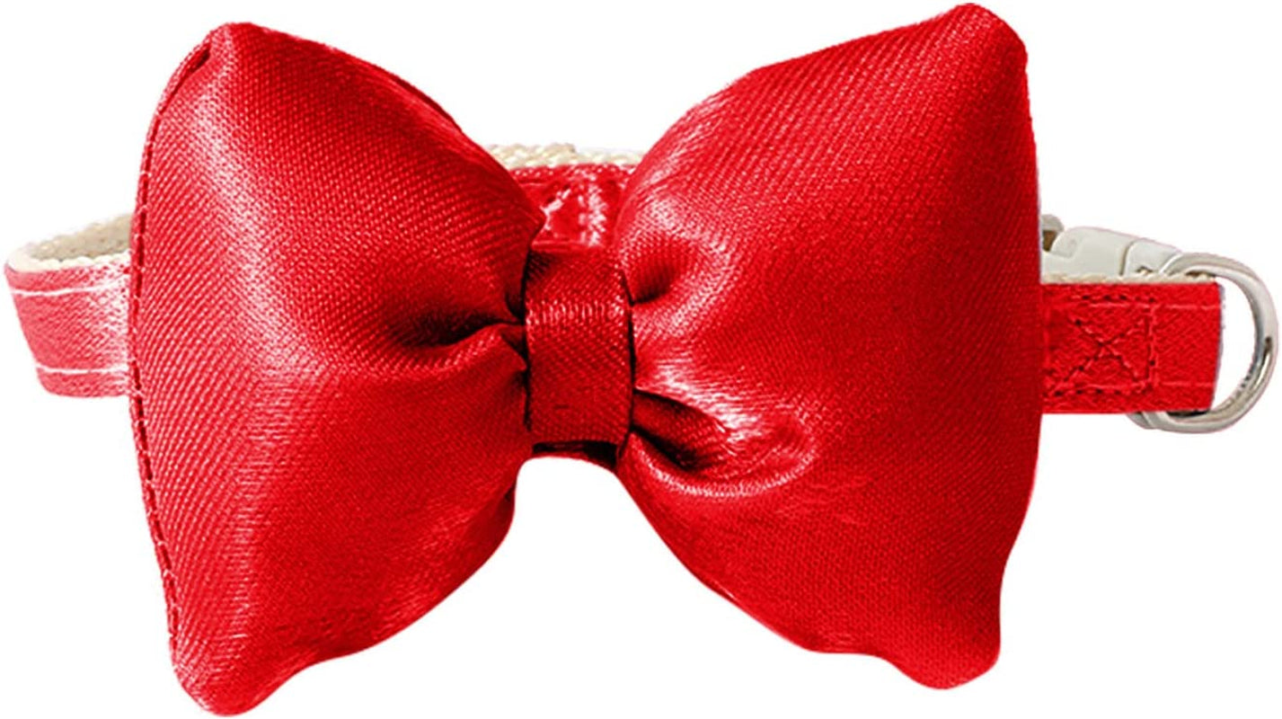 Cat Collars Bow Tie and Cute Charm Gentleman Plaid Collars Cat Supplies Pet Collar Soft Bell Animals & Pet Supplies > Pet Supplies > Dog Supplies > Dog Apparel TTBDWiian Red One Size 