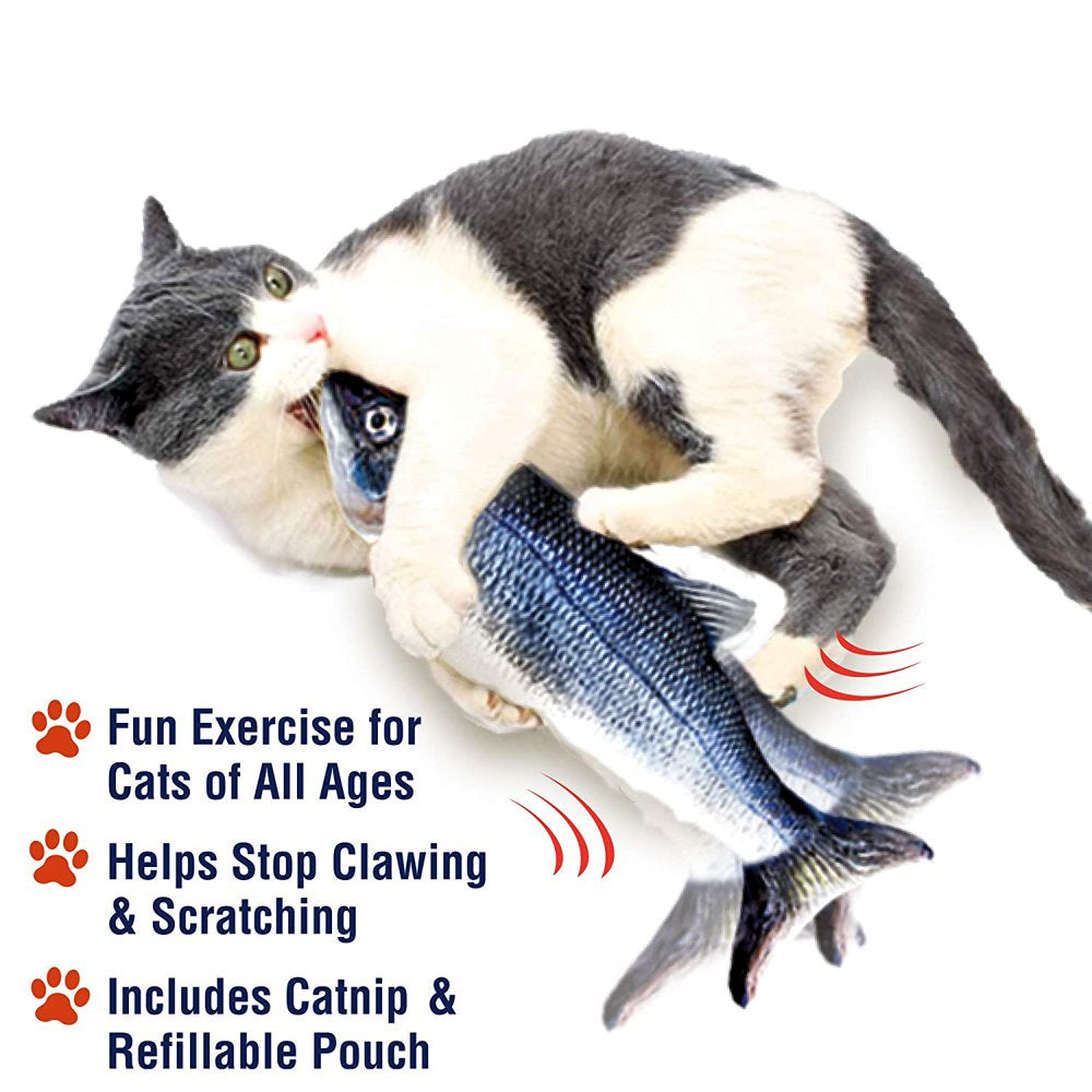 Flippity Fish Cat Toy, Interactive Cat Toy, Flips, Flops & Wiggles like a Real Fish, Motion Activated, Cat Fun, Exercise for Cats, Includes Catnip, Helps Stop Clawing & Scratching, Animal Toys Animals & Pet Supplies > Pet Supplies > Cat Supplies > Cat Toys As Seen on TV   