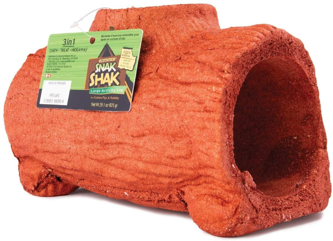 Ecotrition Snak Shak Edible Hideaway for Hamsters, Gerbils, Mice and Small Animals, 3-In-1 Chew Treat and Hideaway