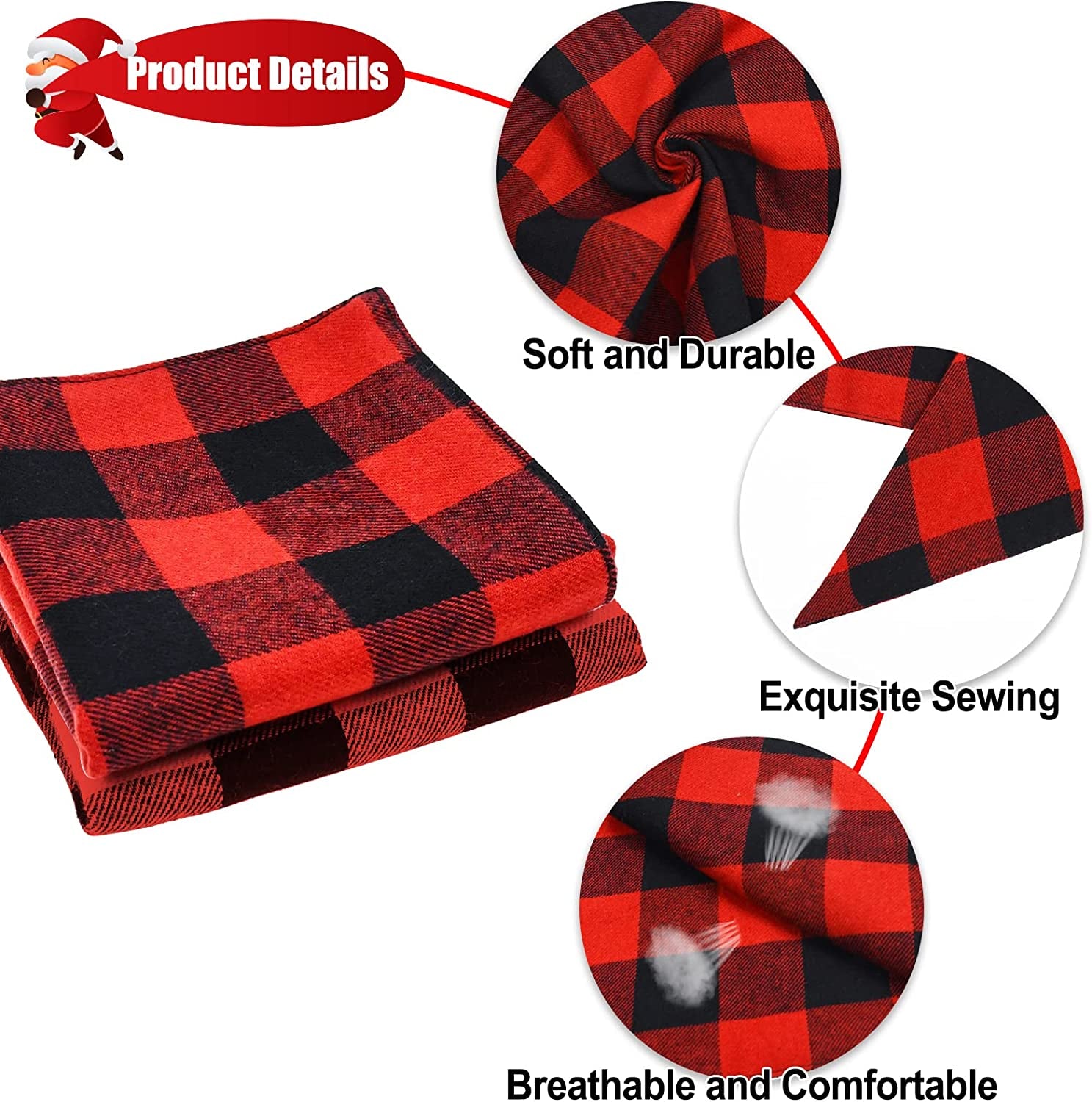 Malier 2 Pack Dog Christmas Bandanas, Classic Buffalo Red Plaid Pet Bandana Scarf Triangle Bibs Kerchief Pet Costume Outfit Accessories for Small Medium Large and Extra Large Dogs Cats Pets (Large) Animals & Pet Supplies > Pet Supplies > Dog Supplies > Dog Apparel Malier   