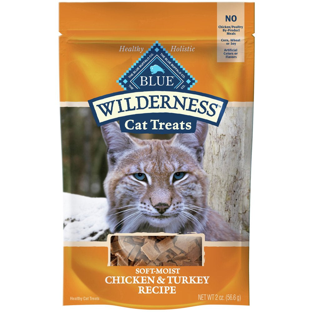 Blue Buffalo Wilderness Chicken & Turkey Flavor Soft Treats for Cats, Grain-Free, 2 Oz. Bag Animals & Pet Supplies > Pet Supplies > Cat Supplies > Cat Treats Blue Buffalo   