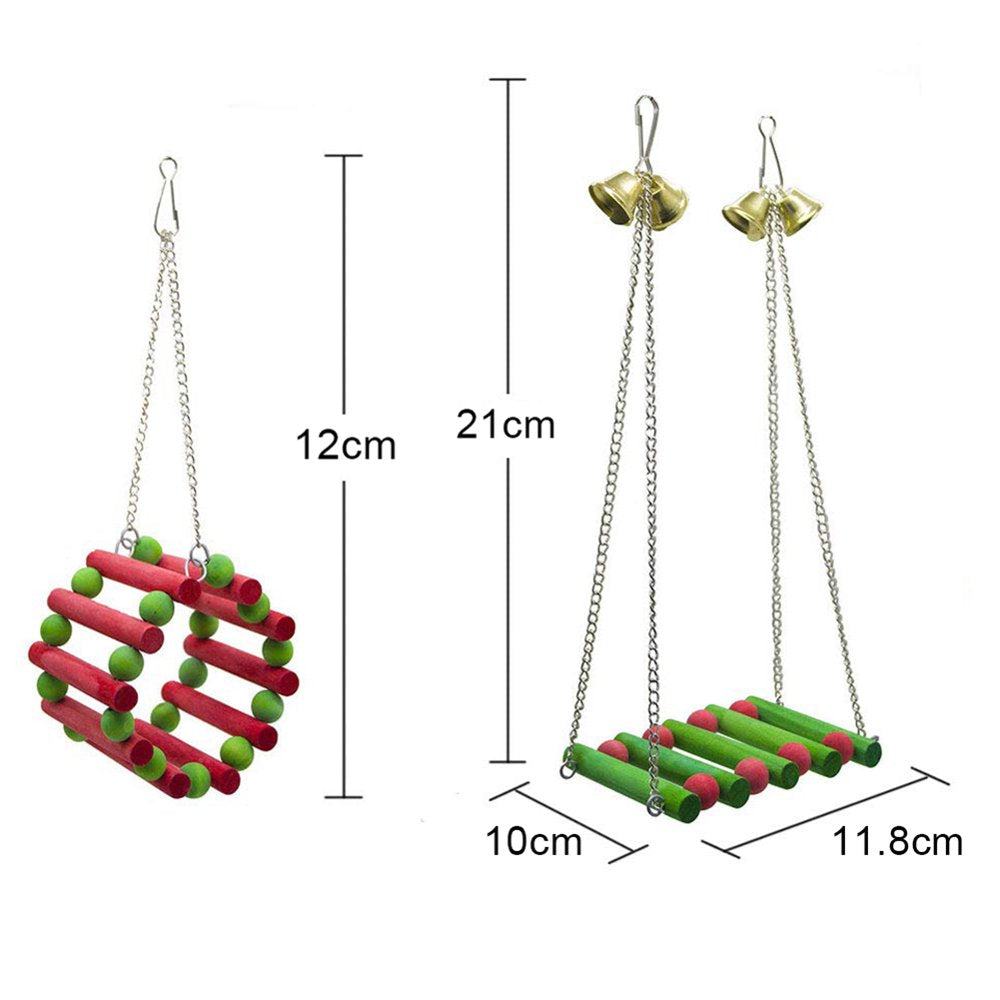 Visland 1/5Pcs Bird Toy, Hanging Swing Funny Parrot Rattan Ball Chew Toy for Small Parakeets, Cockatiels, Conures, Finches, Budgie, Macaws, Parrots, Love Birds Animals & Pet Supplies > Pet Supplies > Bird Supplies > Bird Toys Visland   