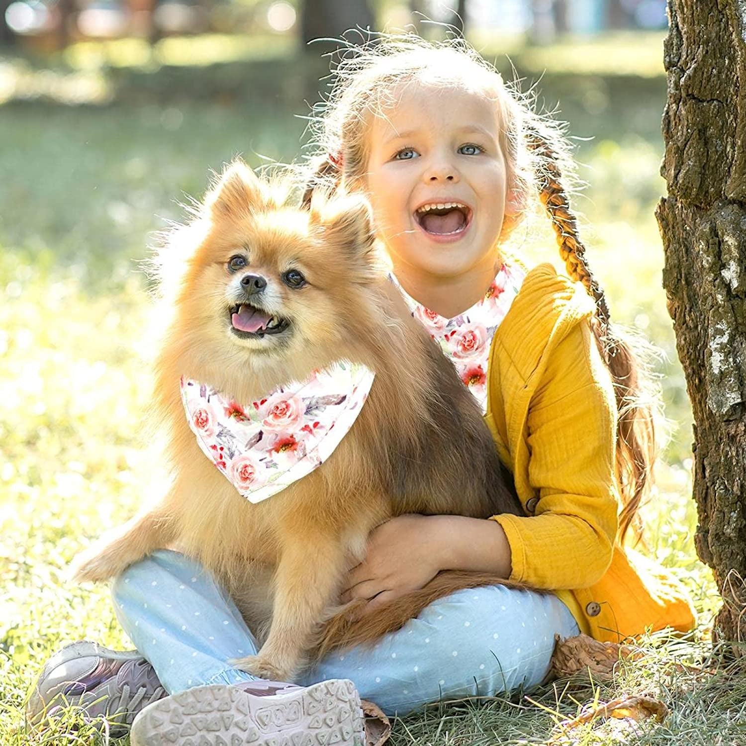 Dog Bandanas,Cat Triangle Bibs,Two Sizes,Floral Pink Flower Print,Pet Scarf for Small Medium Large Pets Animals & Pet Supplies > Pet Supplies > Dog Supplies > Dog Apparel tzhcjsjgs   