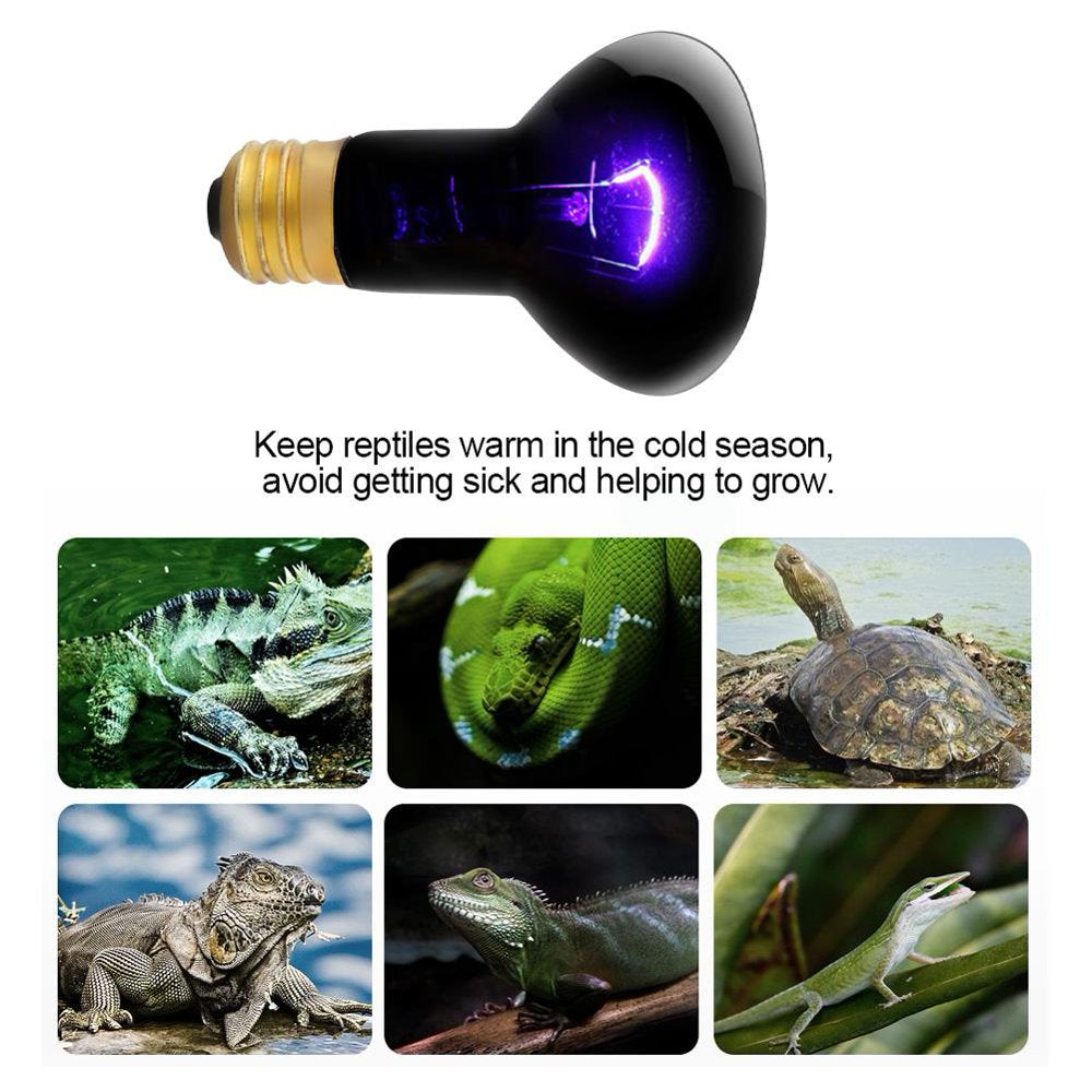 Mavis Laven Reptile Light, Bulb Emitter,E27 Simulated Moonlight Night Light Amphibian Snake Reptile Heating Light Bulb Emitter Lamp  Dose not supply   