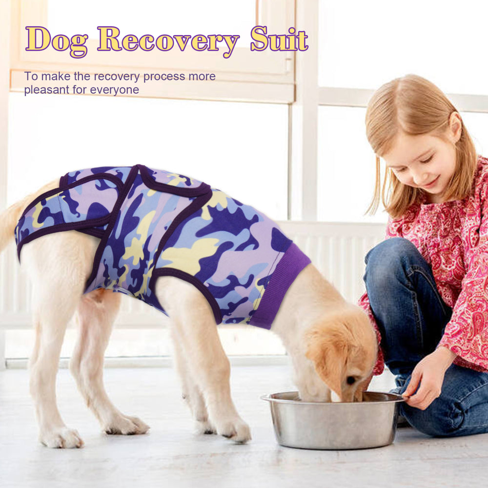 ROZKITCH Dog Onesie Surgical Recovery Suit, Camouflage Breathable Abdominal Wounds Bandages Cone E-Collar Alternative, Anti-Licking Pet Surgery Recovery Suit Animals & Pet Supplies > Pet Supplies > Dog Supplies > Dog Apparel ROZKITCH   