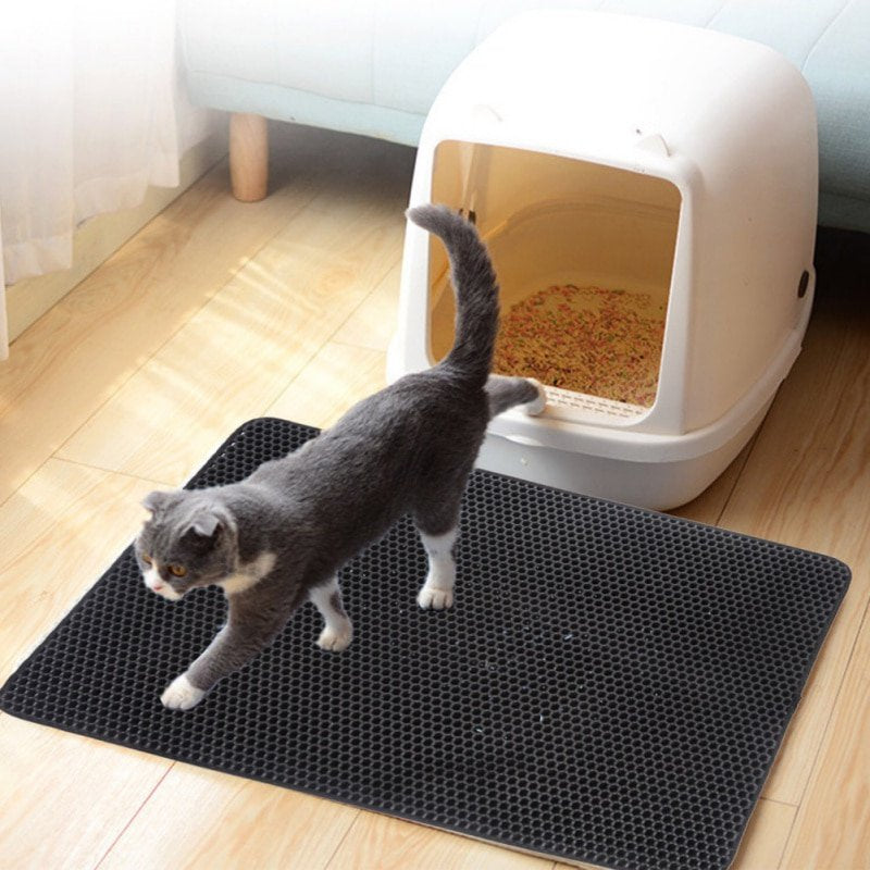 Pet Cat Litter Mat Waterproof EVA Double Layer Cat Litter Trapping Pet Litter Box Mat Clean Pad Products for Cats Accessories Animals & Pet Supplies > Pet Supplies > Cat Supplies > Cat Litter Box Mats Lovetide   