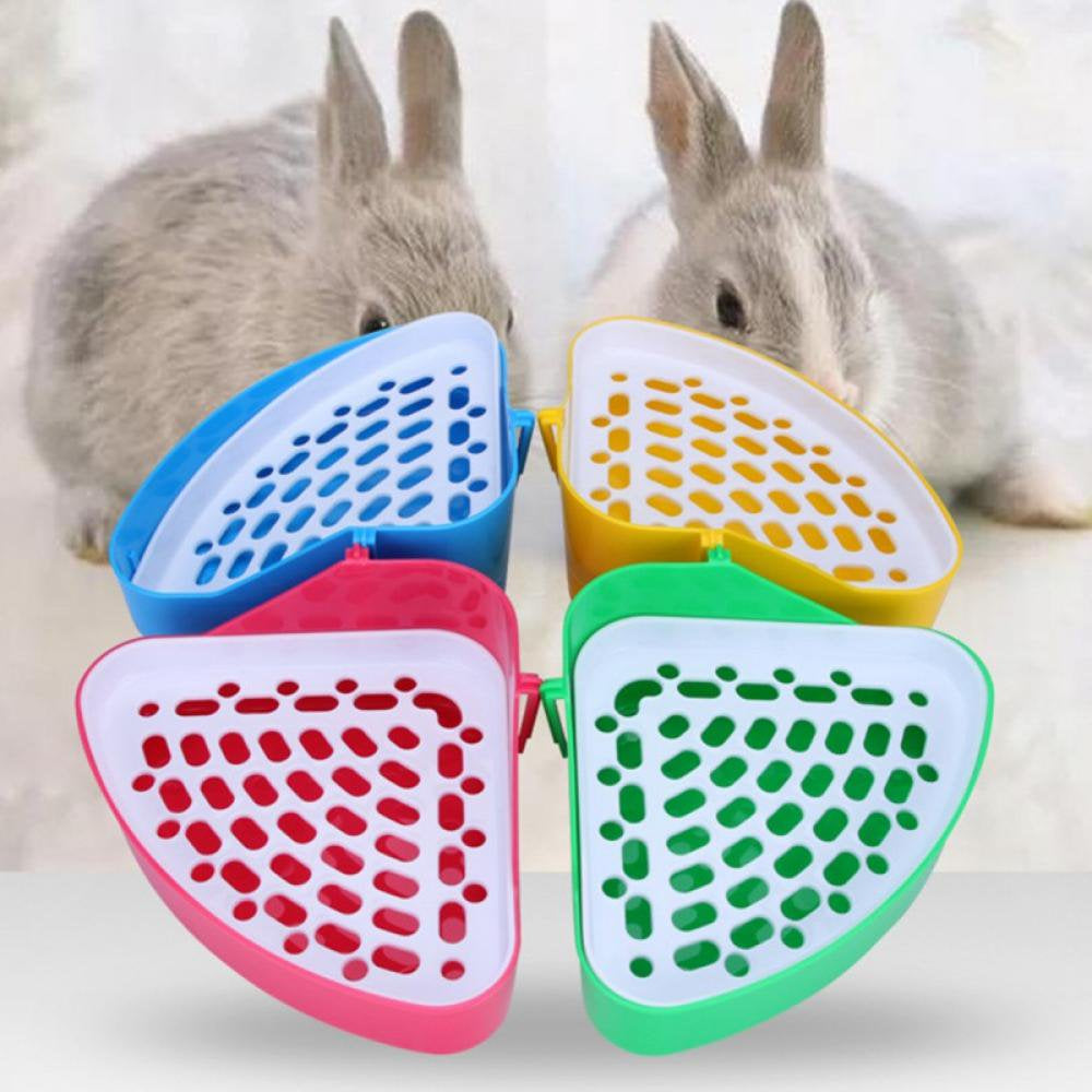 Triangle Potty Trainer Corner Litter Bedding Box Pet Pan for Small Animal/Baby Rabbit/Guinea Pig/Small Chinchillas/Ferret