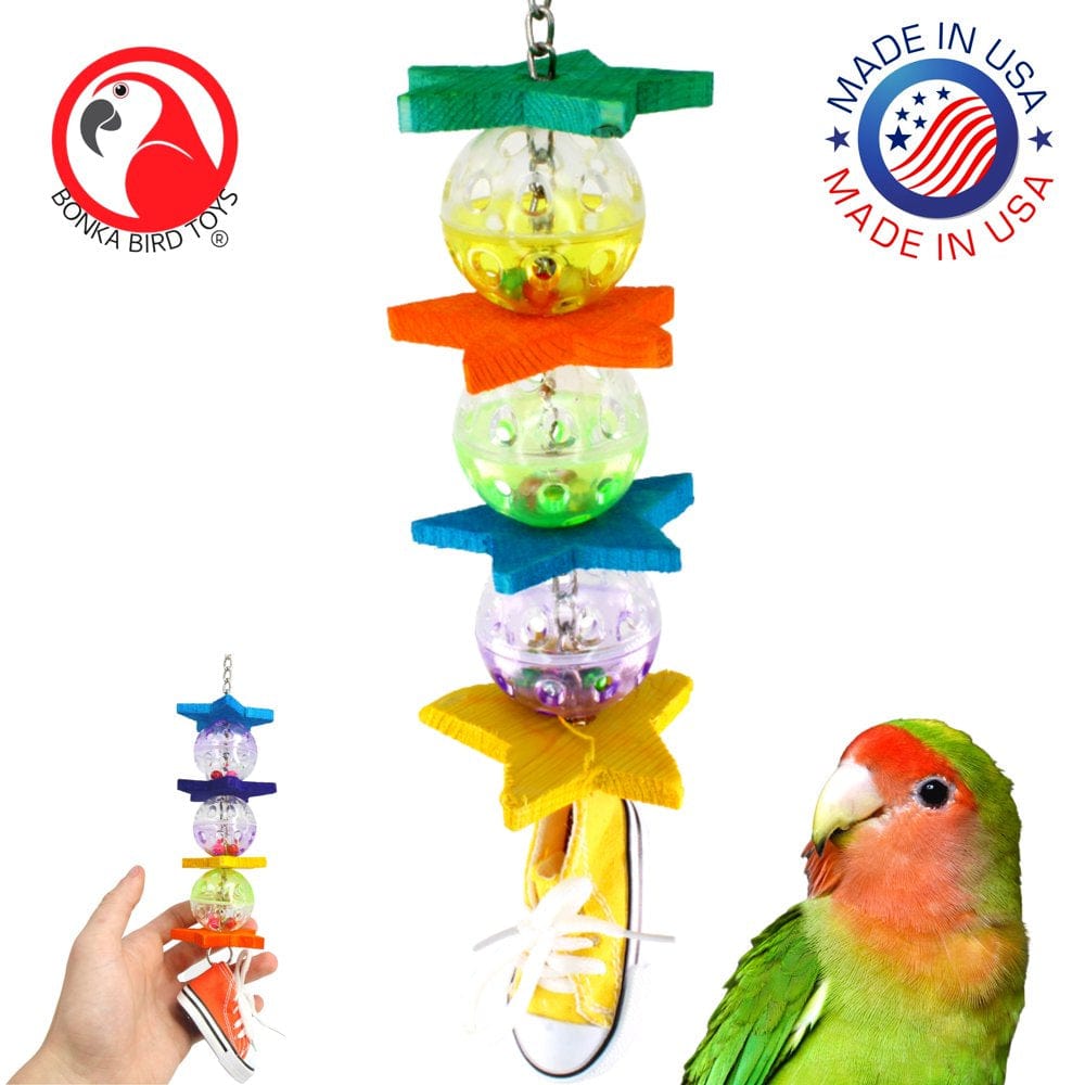 1355 Kick Ball Sneaker Bird Toy Parrot Cage Toys Cages African Grey Conure Animals & Pet Supplies > Pet Supplies > Bird Supplies > Bird Gyms & Playstands Bonka Bird Toys   