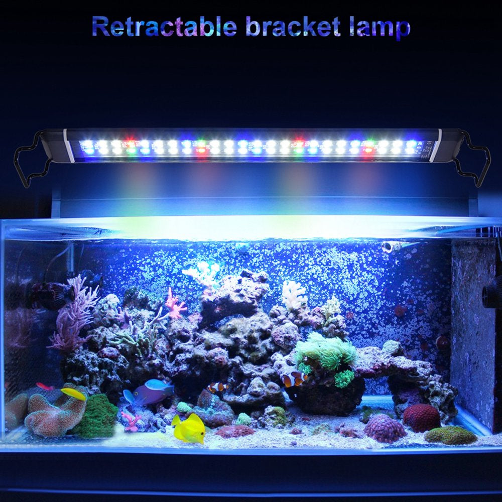 Oxodoi Full Spectrum Aquarium Light, with Aluminum Alloy Shell Extendable Brackets Fish Tank Light, White Blue Red Combine Leds, for Freshwater Plants,Applicable Fish Tank Size: 24-30"