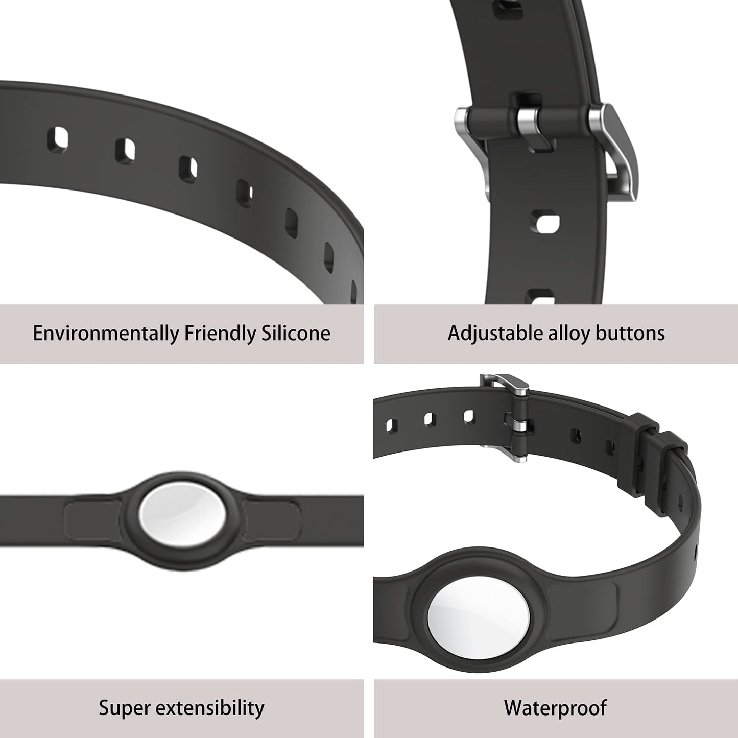 Mutural for Airtag Case 2021 ,Soft Silicone Dog Collar for Airtag ,Anti-Lost Lightweight Pet Collar ,Adjust and Easy-To-Clean Durable in Use-Black Electronics > GPS Accessories > GPS Cases Mutural   