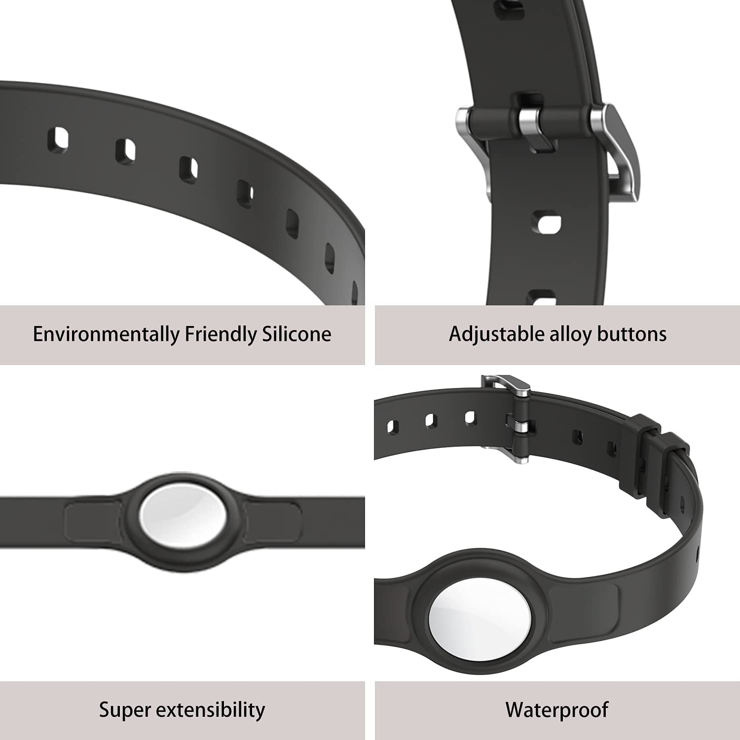 Mutural for Airtag Case 2021 ,Soft Silicone Dog Collar for Airtag ,Anti-Lost Lightweight Pet Collar ,Adjust and Easy-To-Clean Durable in Use-Black Electronics > GPS Accessories > GPS Cases Mutural   