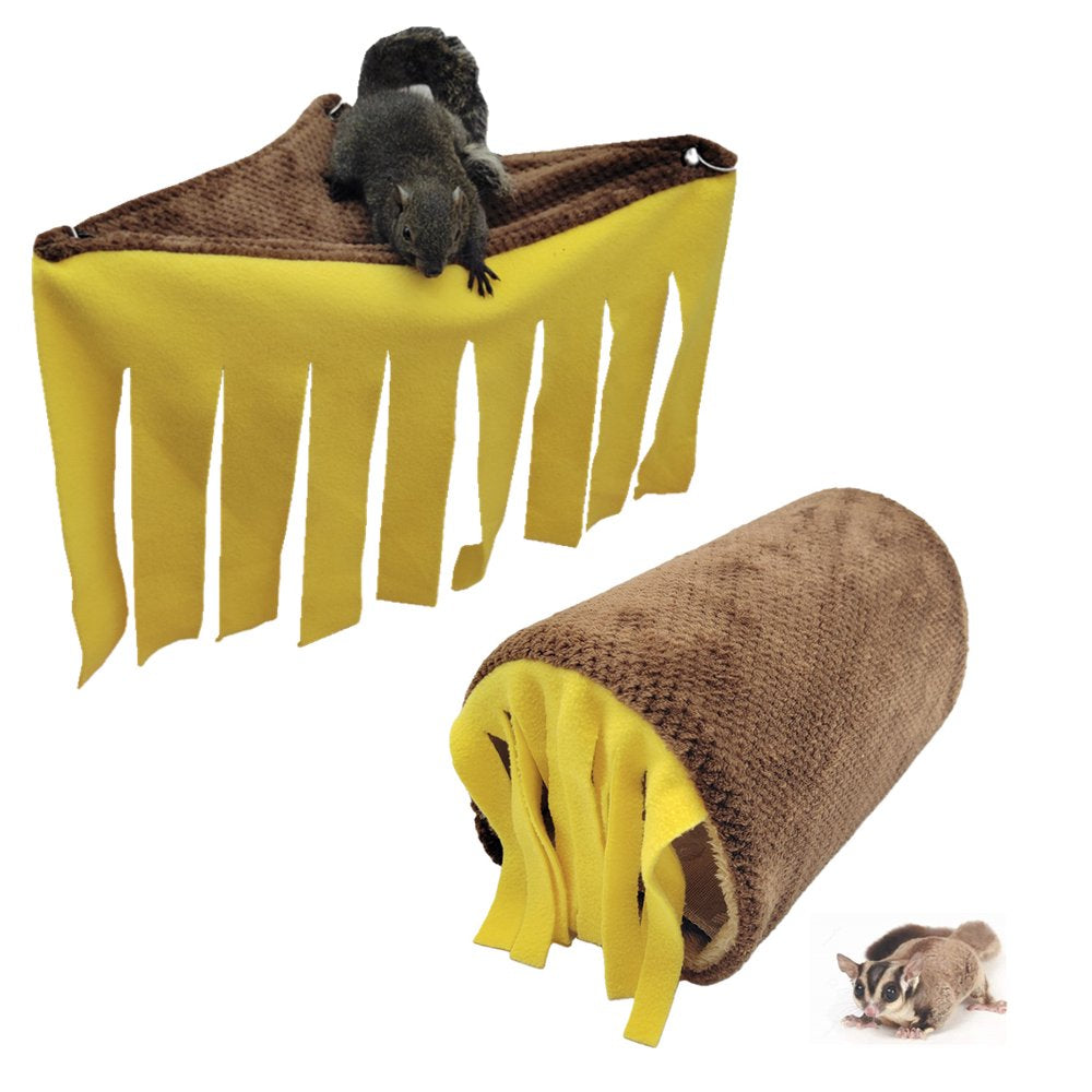 Guinea Pig Hideout Cave with Curtain and Swing with Curtain, Hamster Hideaway Tunnel, Small Animals Cage Accessories Sleeping Habitats Animals & Pet Supplies > Pet Supplies > Small Animal Supplies > Small Animal Habitats & Cages Eyourlife Tunnel&nest  