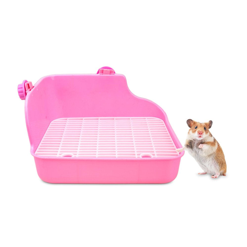 Small Animal Rabbit Litter Box Toilet Tray, Bedding Cage Cleaning Tool Pink 11X7.9X7.5In Animals & Pet Supplies > Pet Supplies > Small Animal Supplies > Small Animal Bedding perfeclan   