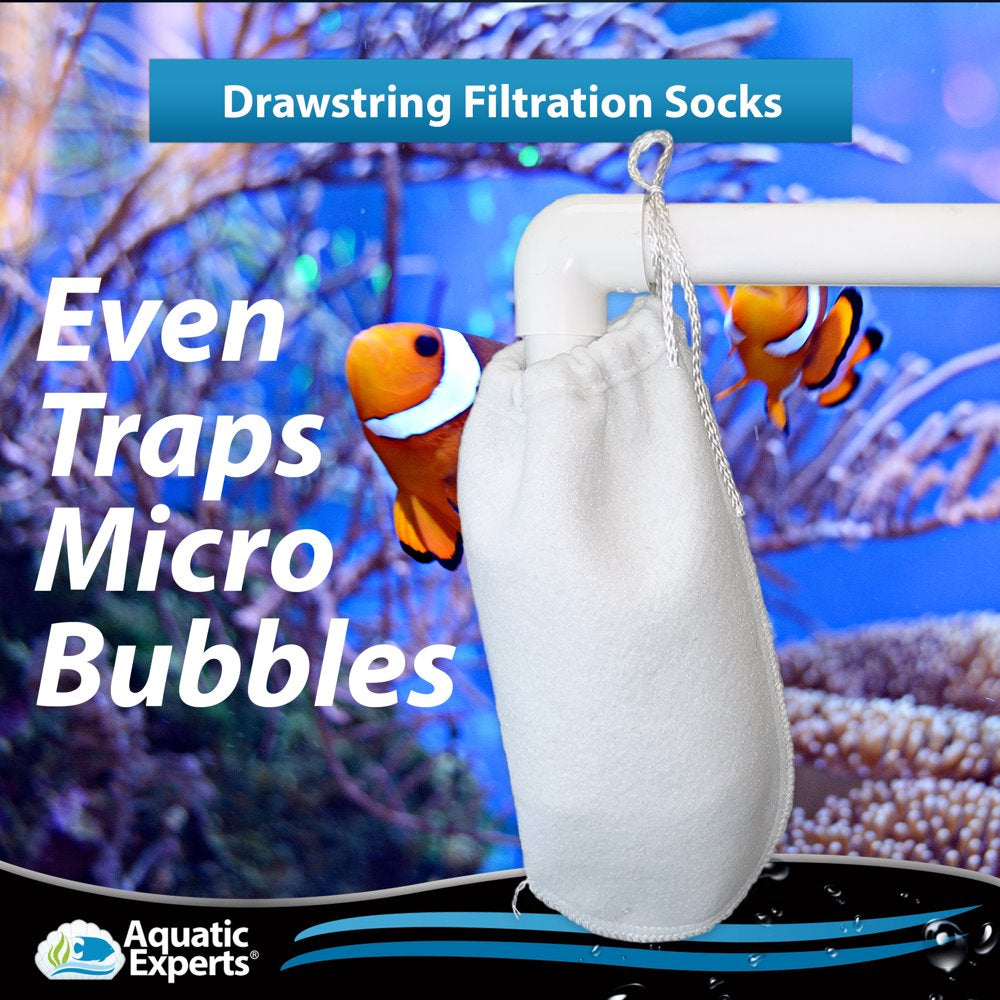 Aquatic Experts - 200-Micron Aquarium Felt Filter Socks with Drawstrings, Long Reusable Fish Tank Filter Socks, 2-Pack, 4'' X 14'' Animals & Pet Supplies > Pet Supplies > Fish Supplies > Aquarium Filters Aquatic Experts   