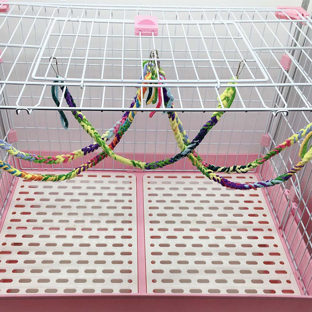 Handmade Sugar Glider Toys for Climbing Exercising Hanging Toy Cage Accessories for Bird Rope Perch Swing Toy, 4Pcs Animals & Pet Supplies > Pet Supplies > Bird Supplies > Bird Cage Accessories Lemonbest   