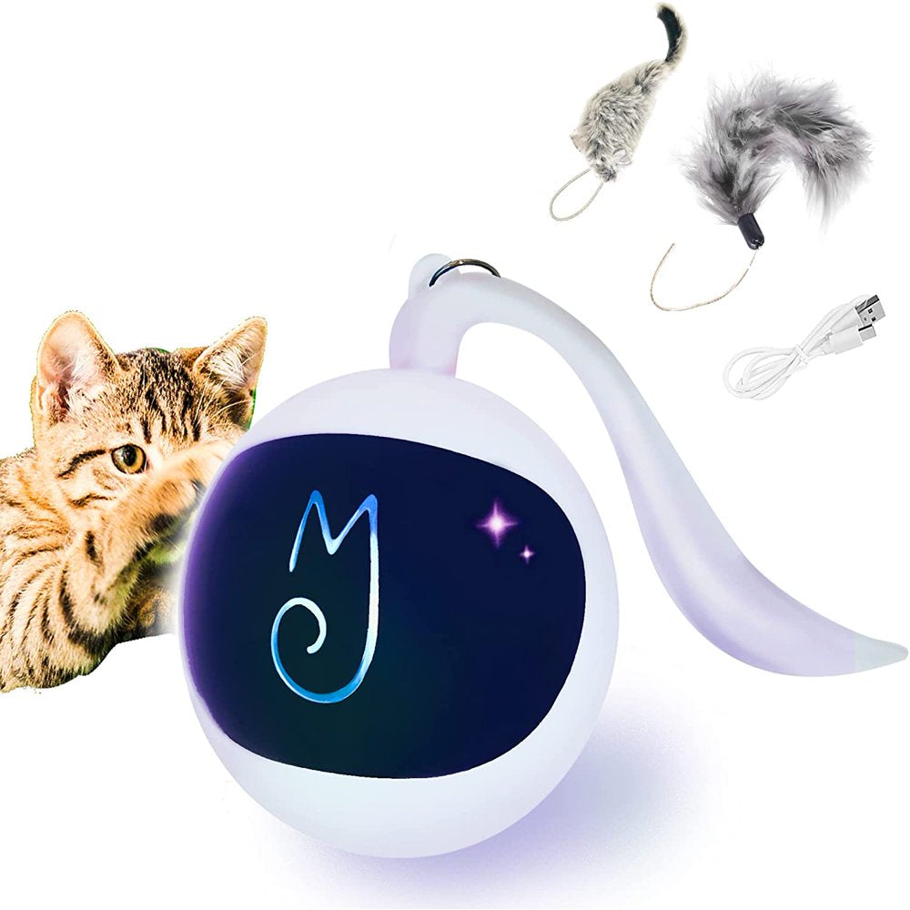 Migipaws Cat Toy, Interactive Automatic Moving Ball Bundle, Classic Mice and Feather in a Pack, Smart Electric Teaser with USB Rechargeable for Kitten and Pets Animals & Pet Supplies > Pet Supplies > Cat Supplies > Cat Toys Nanjing Dimeng Technology Co., Ltd.   