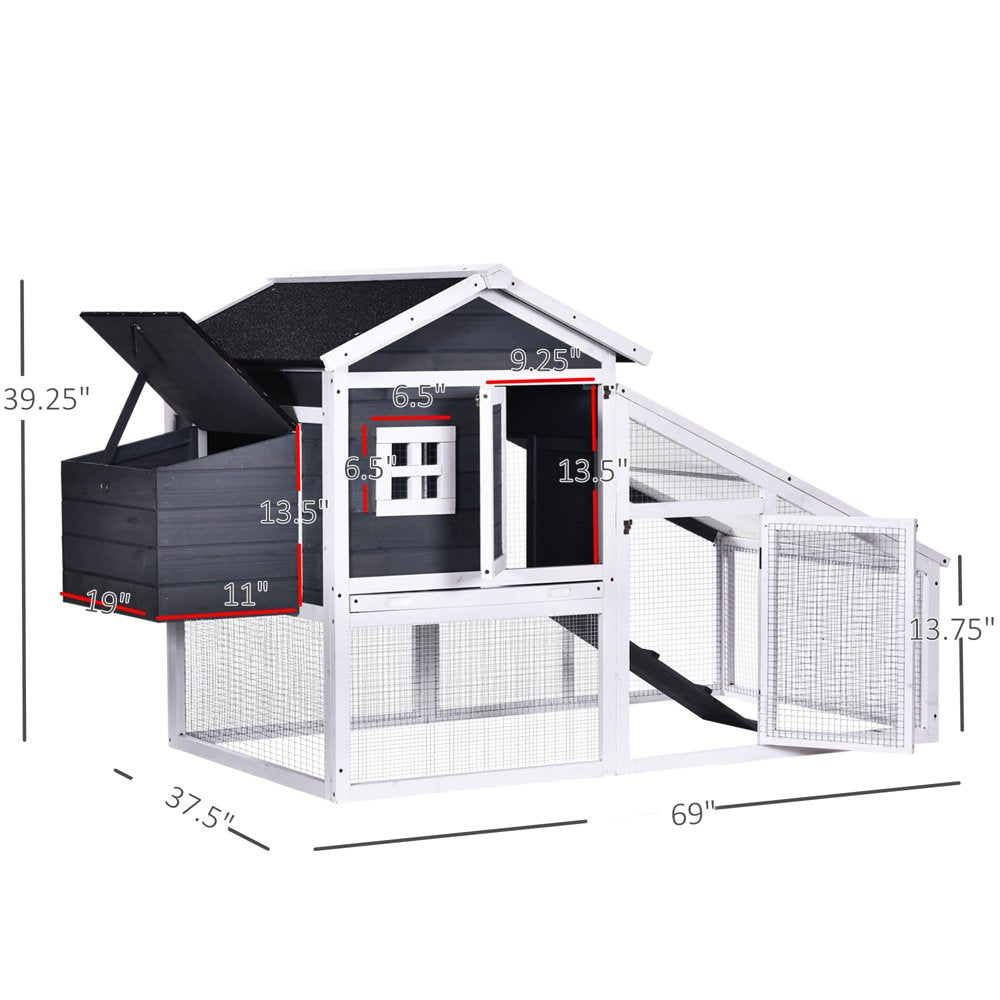 Walmeck Deluxechicken Hutch Cage Pet Coop House for Chicken Small Animal Habitat W/ Outdoor Run Removable Tray Animals & Pet Supplies > Pet Supplies > Small Animal Supplies > Small Animal Habitats & Cages Walmeck   