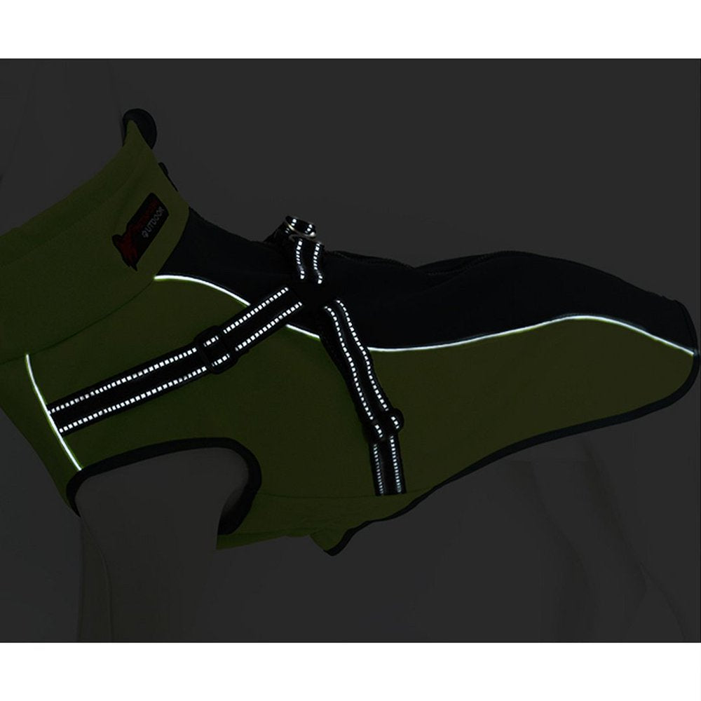 Hiheart Softshell Pet Apparel Rainproof Large Dog Coat Windbreaker Fluorescence M Animals & Pet Supplies > Pet Supplies > Dog Supplies > Dog Apparel Daai Apparel Co LTD   
