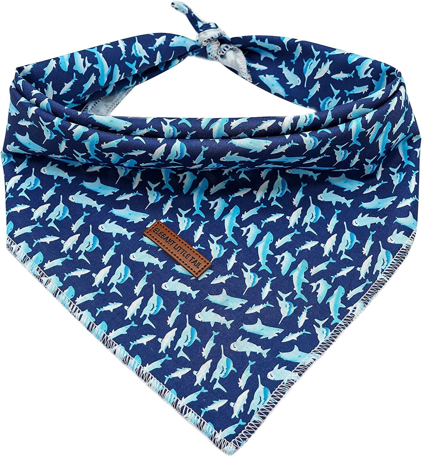 Elegant Little Tail Valentine Dog Bandana, Pet Dog Bibs Scarf, Soft Adjustable Square Dog Kerchief for Small Dogs Animals & Pet Supplies > Pet Supplies > Dog Supplies > Dog Apparel Elegant little tail Shark Small (Pack of 1) 