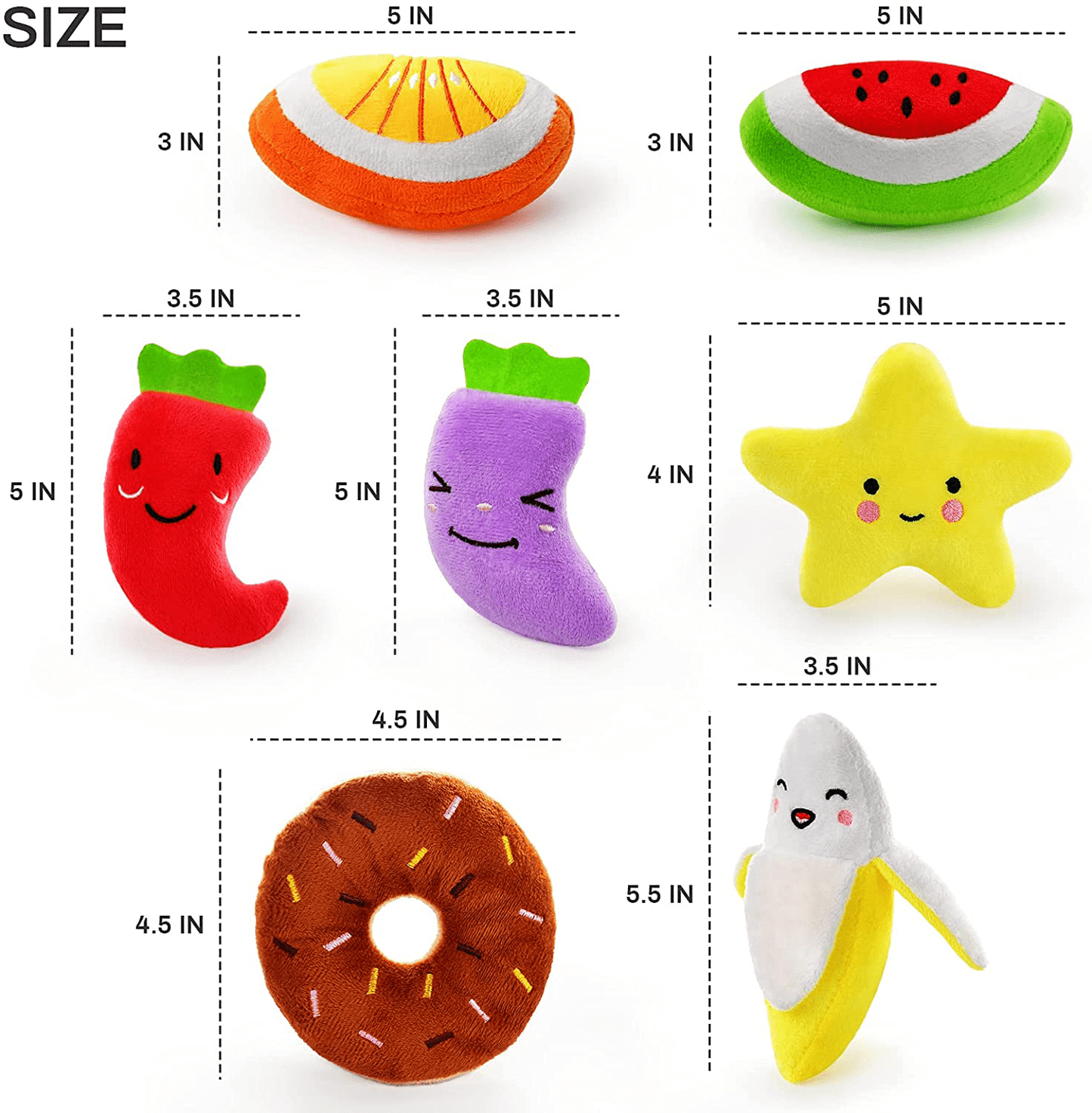 14 Pack Dog Squeaky Toys Cute Stuffed Plush Fruits Snacks and Vegetables Dog Toys for Puppy Small Medium Dog Pets Animals & Pet Supplies > Pet Supplies > Dog Supplies > Dog Toys LEGEND SANDY   
