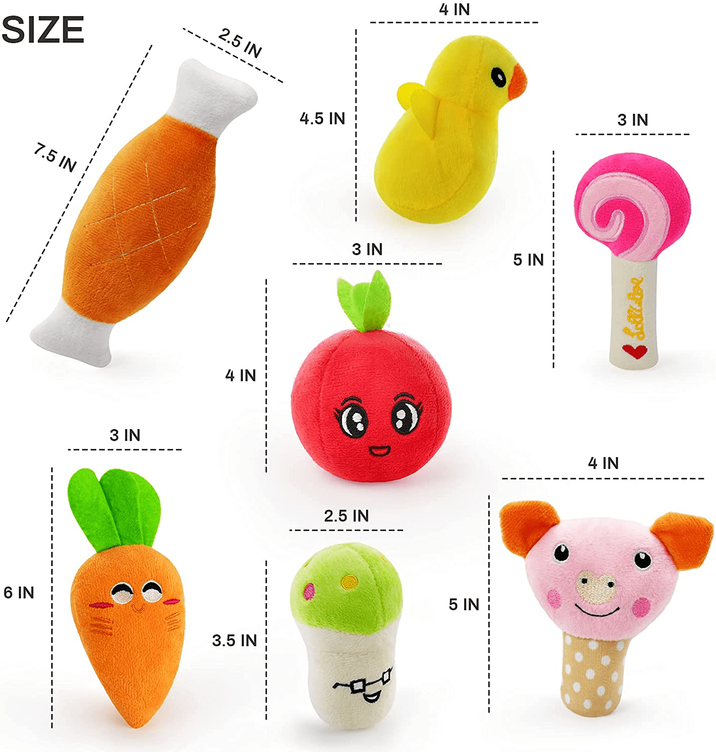 14 Pack Dog Squeaky Toys Cute Stuffed Plush Fruits Snacks and Vegetables Dog Toys for Puppy Small Medium Dog Pets Animals & Pet Supplies > Pet Supplies > Dog Supplies > Dog Toys LEGEND SANDY   