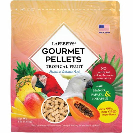 Lafeber 041054726621 4 Lbs Tropical Fruit Gourmet Pellets Bird Food for Macaw Animals & Pet Supplies > Pet Supplies > Bird Supplies > Bird Food Lafeber   