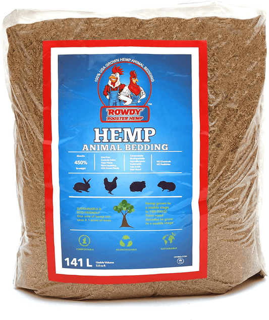 141 L Rowdy Rooster Hemp Animal Bedding Animals & Pet Supplies > Pet Supplies > Small Animal Supplies > Small Animal Bedding GENH Halcyon Acquisition, LLC   