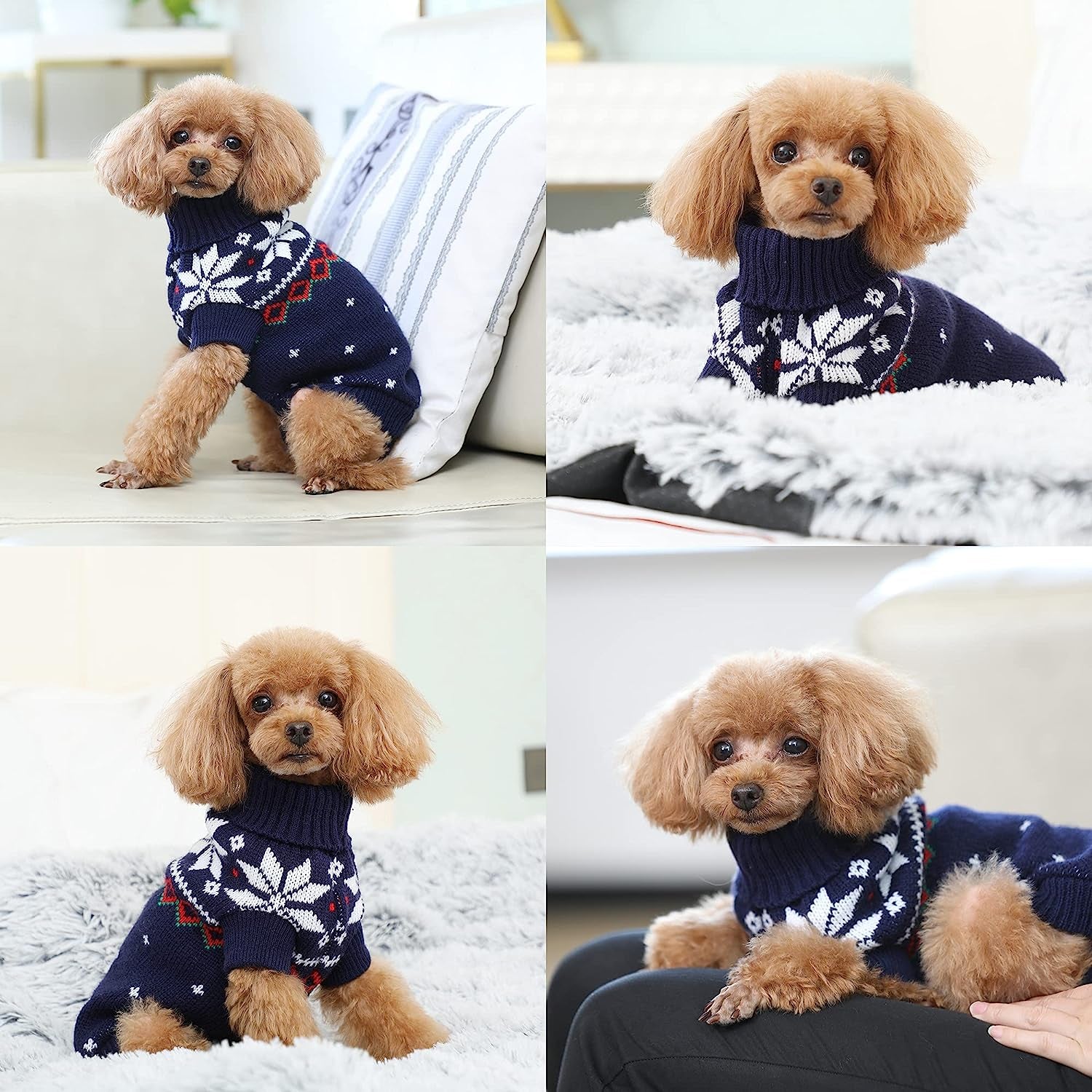 MECHHEIT Dog Sweater Knitted Pet Cat Sweater - Dog Sweaters for Small Dogs, Soft Thickening Warm Pup Dogs Shirt Winter Puppy Sweater for Small Medium Dogs Christmas Sweat Animals & Pet Supplies > Pet Supplies > Dog Supplies > Dog Apparel MECHHEIT   