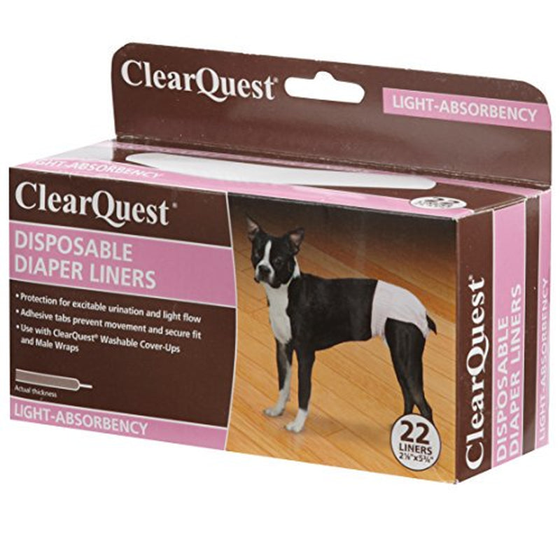 Clearquest Disposable Dog Diaper Liners, 22-Pack, Absorbent Pads, Extra Protection for Cover-Ups and Male Wraps Animals & Pet Supplies > Pet Supplies > Dog Supplies > Dog Diaper Pads & Liners Clear Quest   