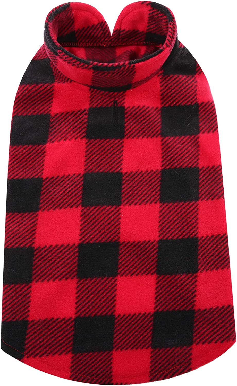 Kuoser Stretch Dog Fleece Vest, Soft Classic Plaid Basic Dog Sweater for Small Dogs & Cats, Warm Dogs Shirt Pullover Dog Coat Jacket Winter Dog Clothes for Teddy Chihuahua Yorkshire with Leash HOL Animals & Pet Supplies > Pet Supplies > Dog Supplies > Dog Apparel Kuoser   