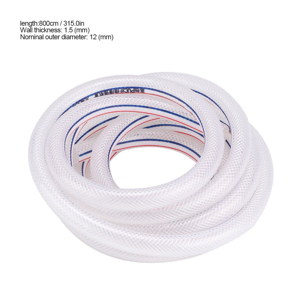 PVC Clear Hose Flexible Tube, 8/12Mm PVC Hose, for Industrial and Agricultural Irrigation Accessories Garden Irrigation Gardening Supplies