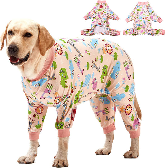 Lovinpet Large Clothes: Pajamas for Large Dogs, Slim Fit/Lightweight Pullover Dog Pj'S, Full Coverage/Animals Allover Pink Print/Pet Pajamas/Xl Animals & Pet Supplies > Pet Supplies > Dog Supplies > Dog Apparel LovinPet Pink Medium 