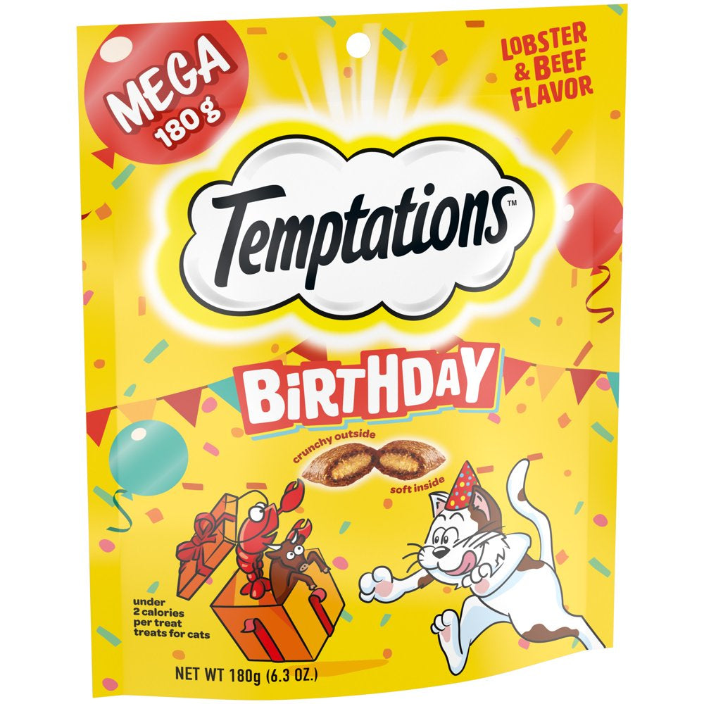 TEMPTATIONS Birthday Cat Treats, Lobster and Beef Flavor, 6.3 Oz. Animals & Pet Supplies > Pet Supplies > Cat Supplies > Cat Treats Mars Petcare   