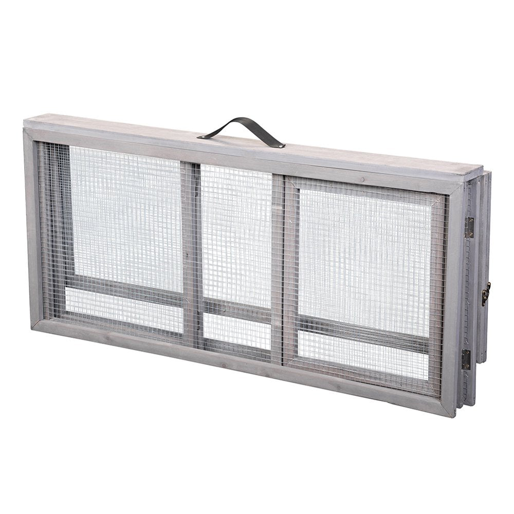 Kepooman Small Animal Folding Enclosure, Outdoor for Rabbits Chicks Guinea Pigs Wood Playpen with Roosting Bar, Gray Animals & Pet Supplies > Pet Supplies > Dog Supplies > Dog Kennels & Runs Kepooman   