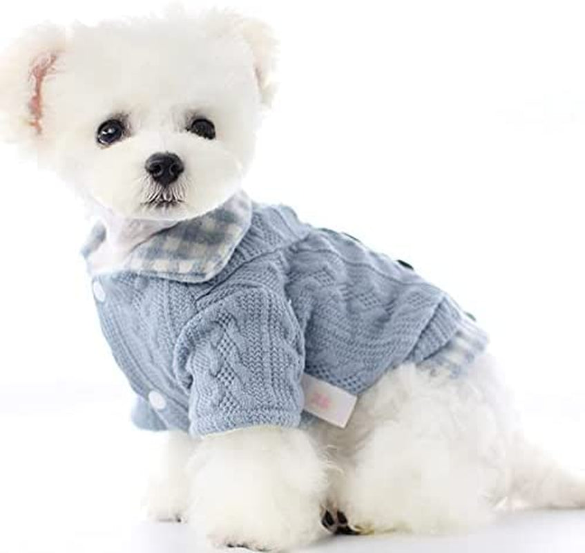 BADALO Pet Thicken Warm Plaid Shirt Sweater Jacket for Small Dogs Jacket Pet Clothes/Blue/Xl Code Animals & Pet Supplies > Pet Supplies > Dog Supplies > Dog Apparel BADALO   