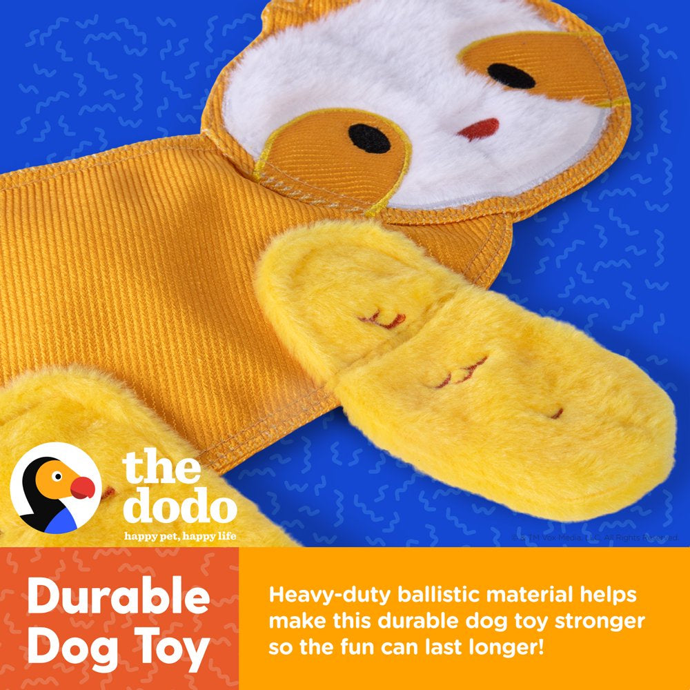 The Dodo Stuffingless Sloth Dog Crinkle Chew Toy, Yellow, Durable Ballistic Nylon Dog Toy Animals & Pet Supplies > Pet Supplies > Dog Supplies > Dog Toys Fetch for Pets   