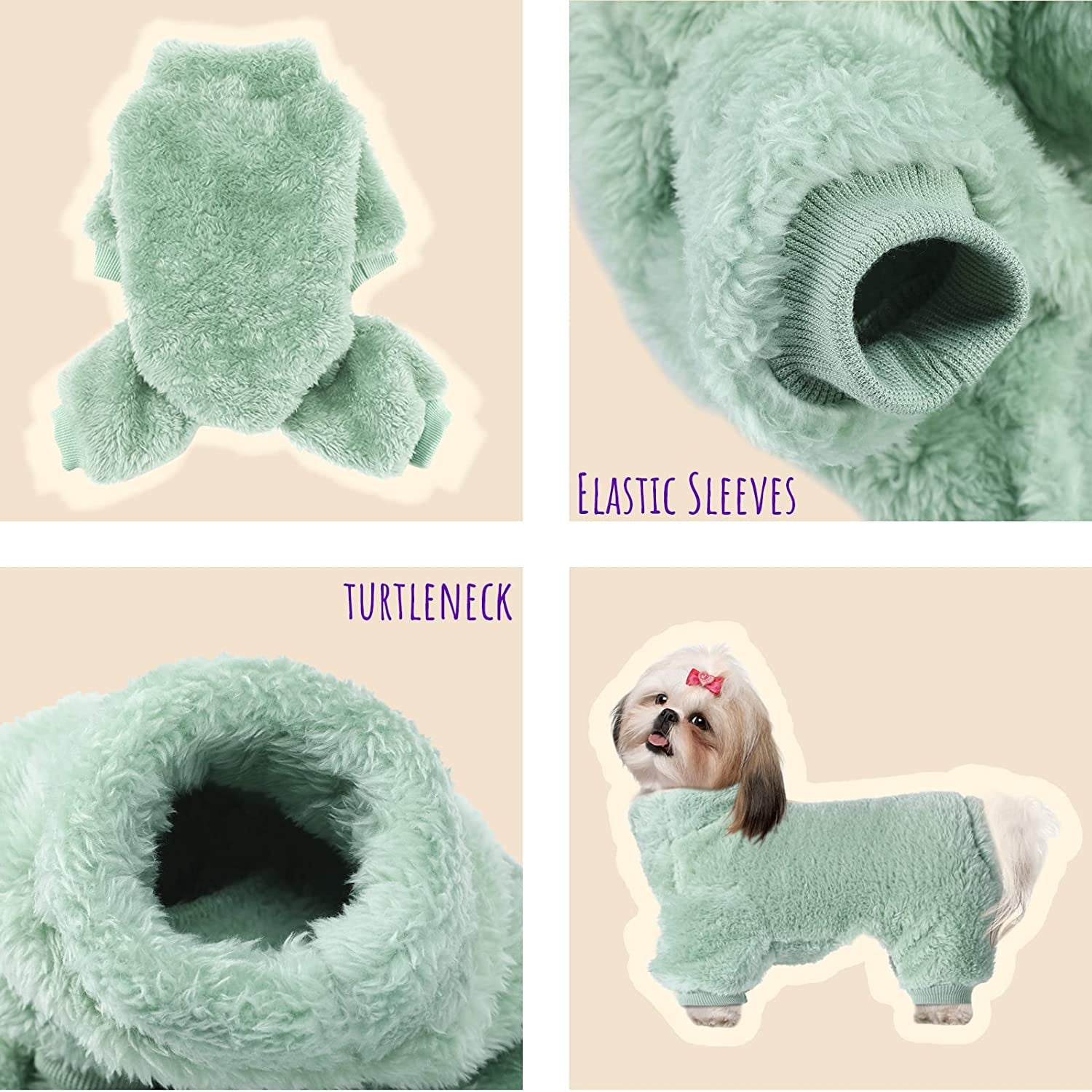 3 Pieces Dog Pajamas for Small Dogs Puppy Clothes Winter Coats for Dogs Elastic Pajamas for Dogs Fluffy Dog Jumpsuit High Collar Dog Fleece Sweater 4 Legs Dog Onesies for Small Dogs (M) Animals & Pet Supplies > Pet Supplies > Dog Supplies > Dog Apparel Reginary   