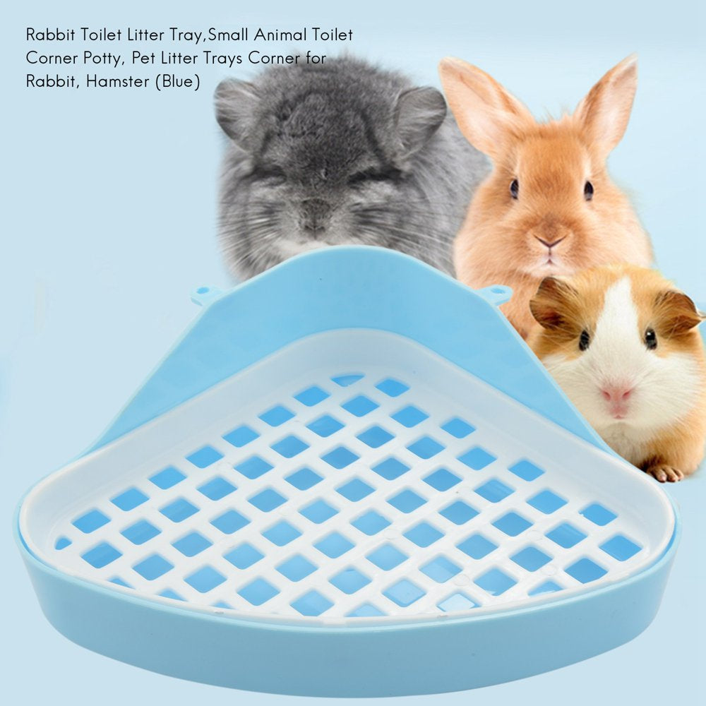 Deoxygene Rabbit Toilet Litter Tray,Small Animal Toilet Corner Potty, Pet Litter Trays Corner for Rabbit, Hamster (Blue) Animals & Pet Supplies > Pet Supplies > Small Animal Supplies > Small Animal Bedding Deoxygene   