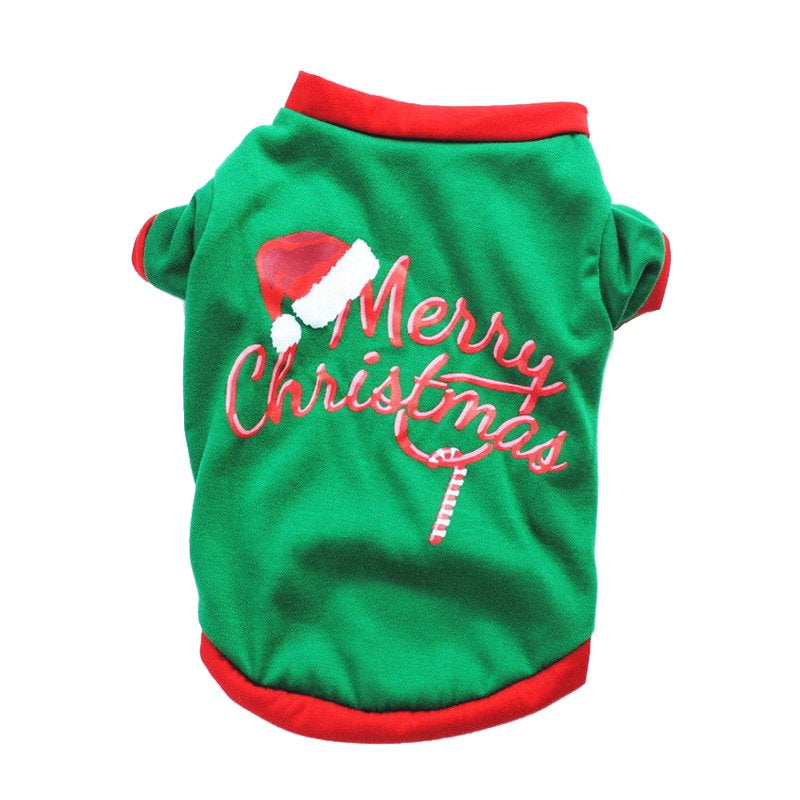 Pet Dog Santa Christmas Sweater Clothes T-Shirt Puppy Cat Pullover Hoodies Costume Animals & Pet Supplies > Pet Supplies > Cat Supplies > Cat Apparel Magicfly   