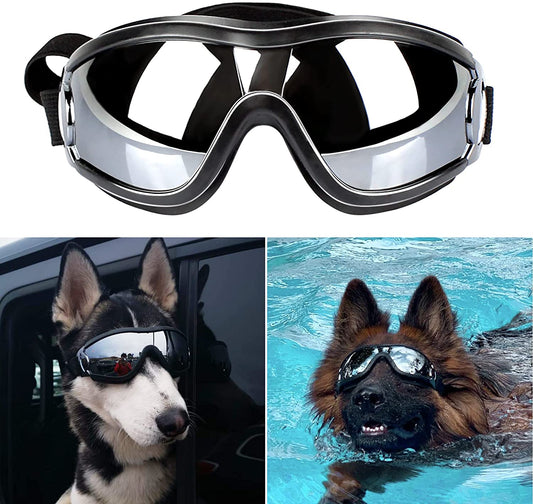 PEDOMUS Dog Sunglasses Dog Goggles Adjustable Strap for Travel Skiing and Anti-Fog Dog Snow Goggles Pet Goggles for Medium to Large Dog Animals & Pet Supplies > Pet Supplies > Dog Supplies > Dog Apparel PEDOMUS Black  