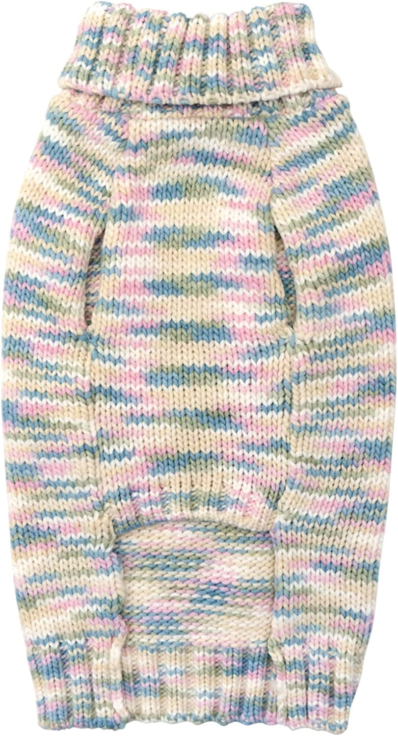 KYEESE Dog Sweater Thermal Turtleneck Dog Knitwear for Small Dogs with Leash Hole Dog Apparel from KYEESE, Blue,L Animals & Pet Supplies > Pet Supplies > Dog Supplies > Dog Apparel kyeese   