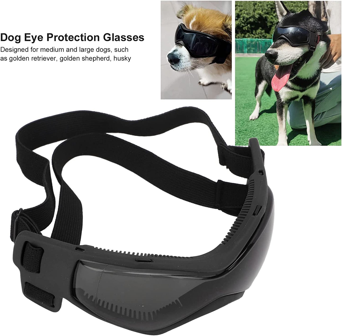 Plplaaoo Dog Goggles, Small Breed Dog Sunglasses, Easy Wear Dog UV Sunglasses, Windproof Soft Frame Adjustable Straps UV Protection Puppy Sunglasses for Small to Medium Dog [Black] Animals & Pet Supplies > Pet Supplies > Dog Supplies > Dog Apparel plplaaoo   