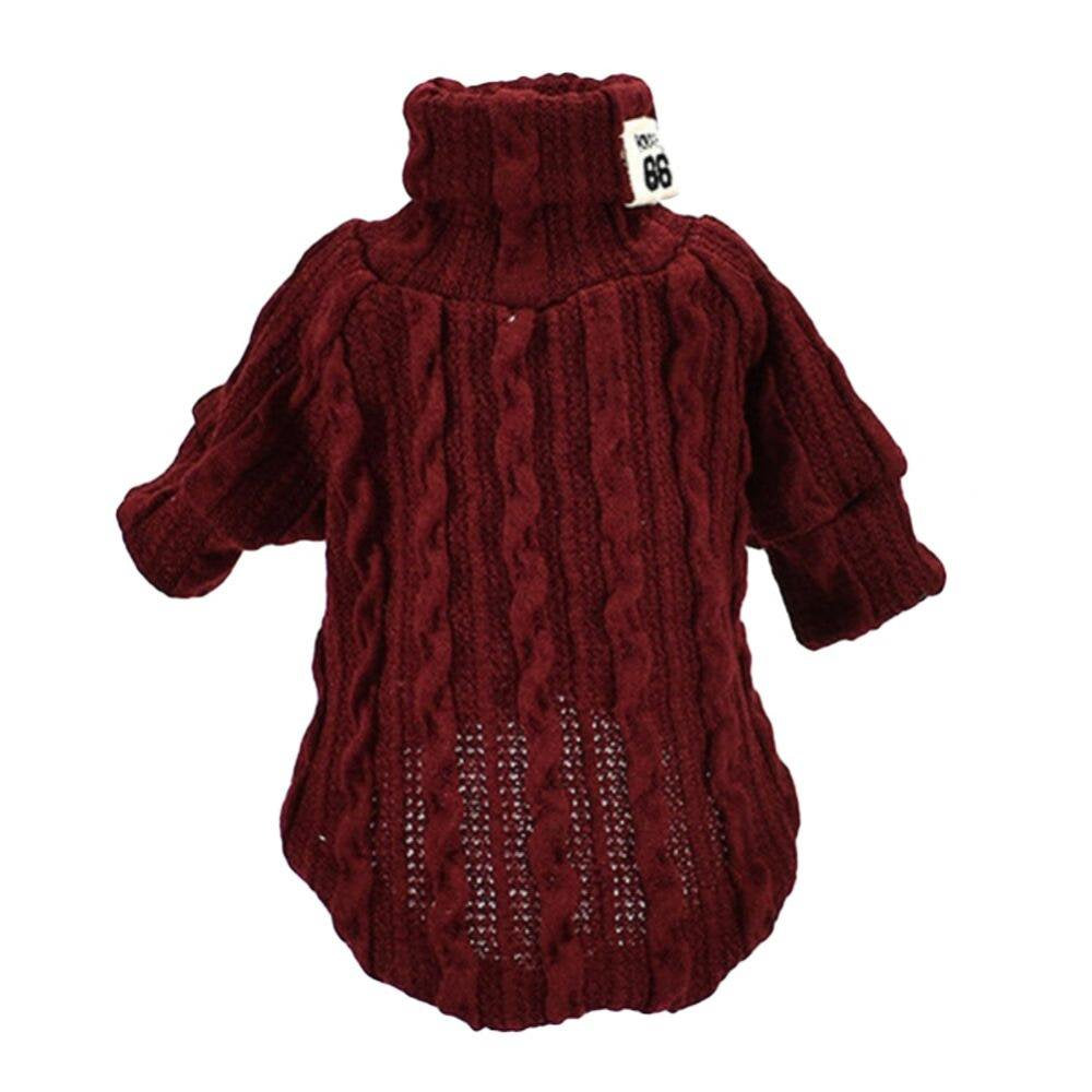 Malisata Winter Dog Knitted Warm Sweaters Coat Pet Thick Clothes Puppy Cozy Apparel Animals & Pet Supplies > Pet Supplies > Dog Supplies > Dog Apparel Malisata S Wine red 