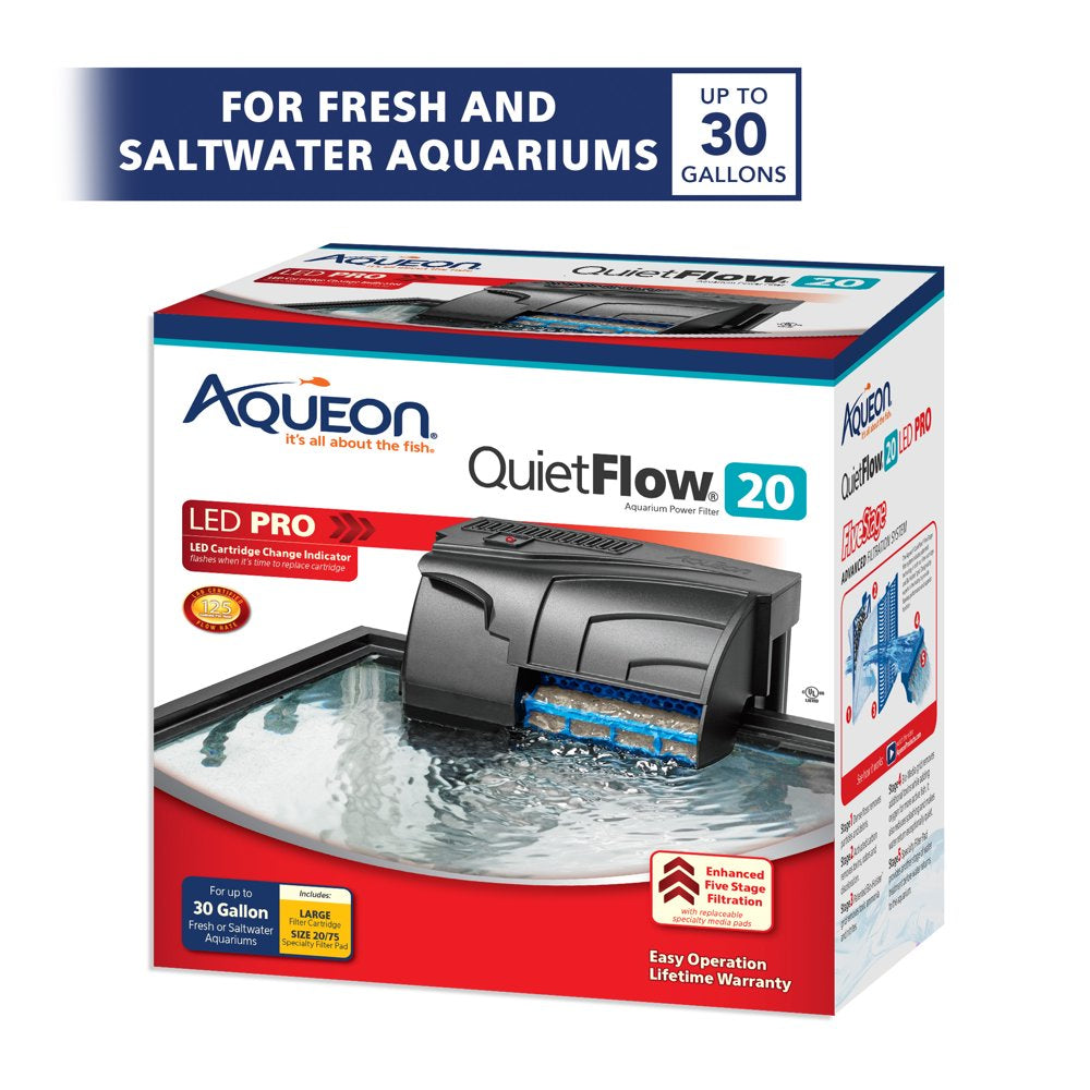 Aqueon Quietflow LED PRO Aquarium Power Filter, Size 20 Animals & Pet Supplies > Pet Supplies > Fish Supplies > Aquarium Filters Central Garden and Pet   