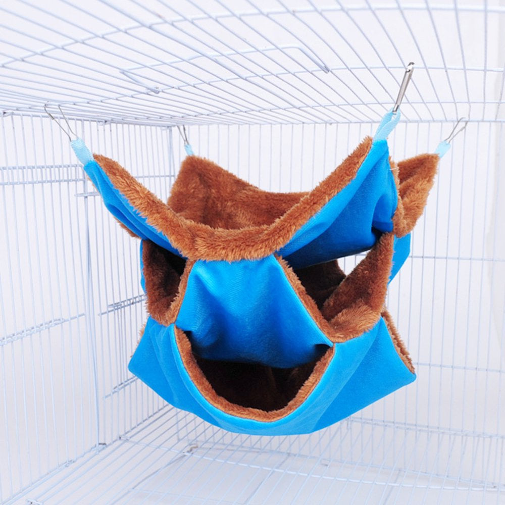 Walbest Small Pet Cage Hammock Small Animal Hanging Hammock 3 Tier Pet Hanging Bed Small Animal Cage Accessories Bedding for Hamster Parrot Sugar Glider Ferrets Rat Chinchilla Playing and Sleeping Animals & Pet Supplies > Pet Supplies > Small Animal Supplies > Small Animal Bedding Walbest   