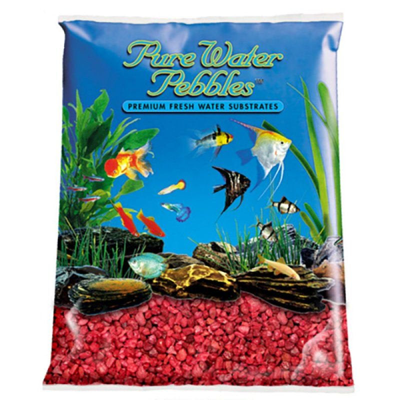 Pure Water Pebbles Aquarium Gravel - Currant Red 5 Lbs (3.1-6.3 Mm Grain)