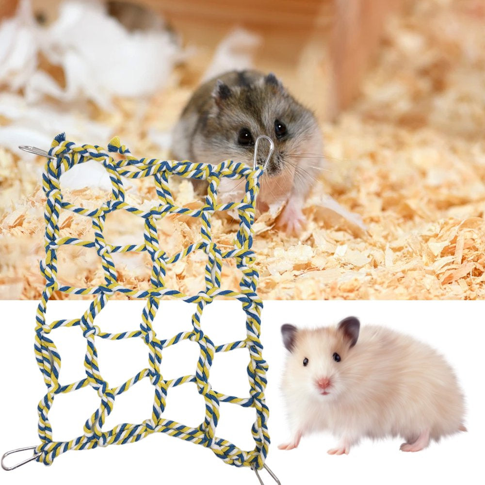 Lohuatrd Bird Climbing Toy Hammock Toy Cotton Rope Weaving Cage Accessories Bird Parrot Toy Climbing Net for Hamster Squirrel Animals & Pet Supplies > Pet Supplies > Bird Supplies > Bird Cage Accessories Lohuatrd   