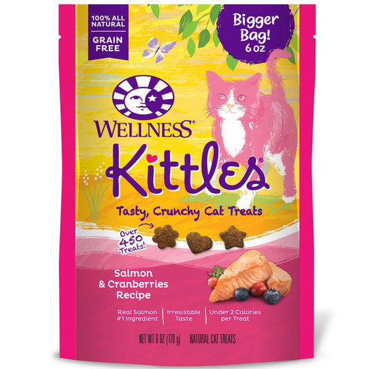 Wellness Kittles Natural Grain Free Cat Treats, Salmon & Cranberries, 6-Ounce Bag Animals & Pet Supplies > Pet Supplies > Cat Supplies > Cat Treats Wellness Pet Food   