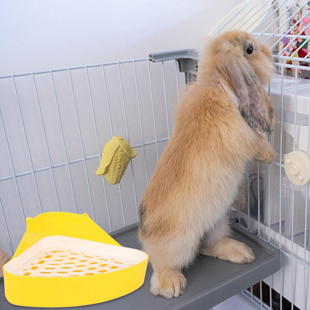 Fovolat Bunny Corner Litter Pan Small Animal Litter Cage Potty Trainer Bunny Toilet Litter Cage Box for Guinea Pigs Chinchilla Ferret Hedgehog Small Animals Famous Animals & Pet Supplies > Pet Supplies > Small Animal Supplies > Small Animal Bedding Fovolat   